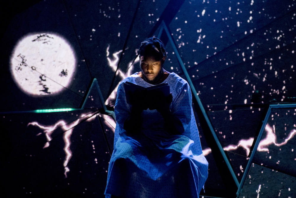 *smallerMAIN IMAGE Caleb Femi in Goldfish Bowl by The Paper Birds. Photo credit Camilla Greenwell