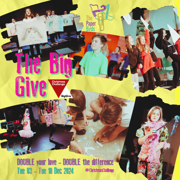 The Paper Birds Big Give Christmas Challenge raising money for Primary Creativity Cards - images showing youngsters being creative